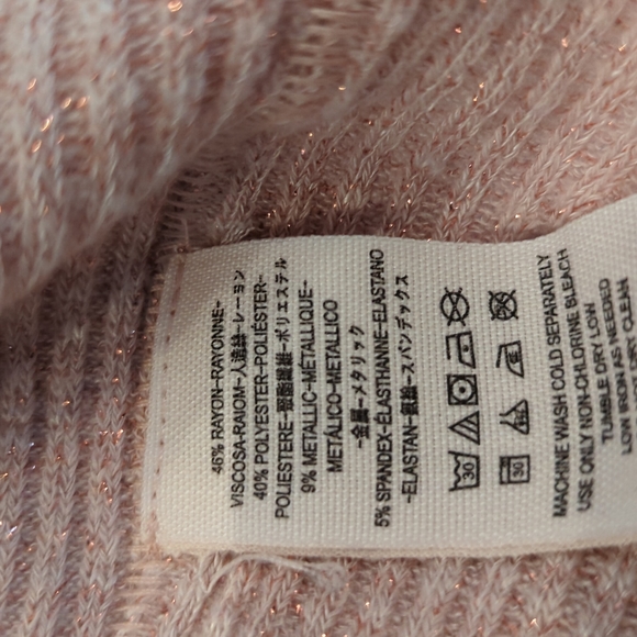 WE THE FREE  LUREX/Shimmer BABY BELLA TEE Medium PINK - Picture 13 of 16